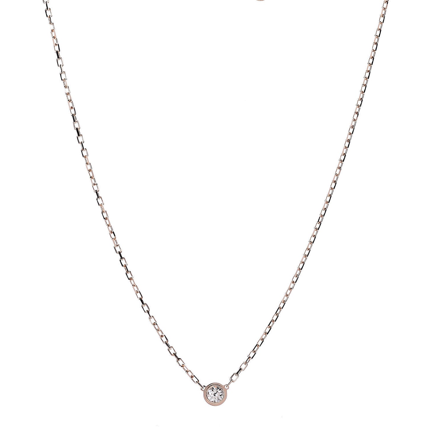 18K Pink Gold Diamond SM D'Amour Pendant Necklace