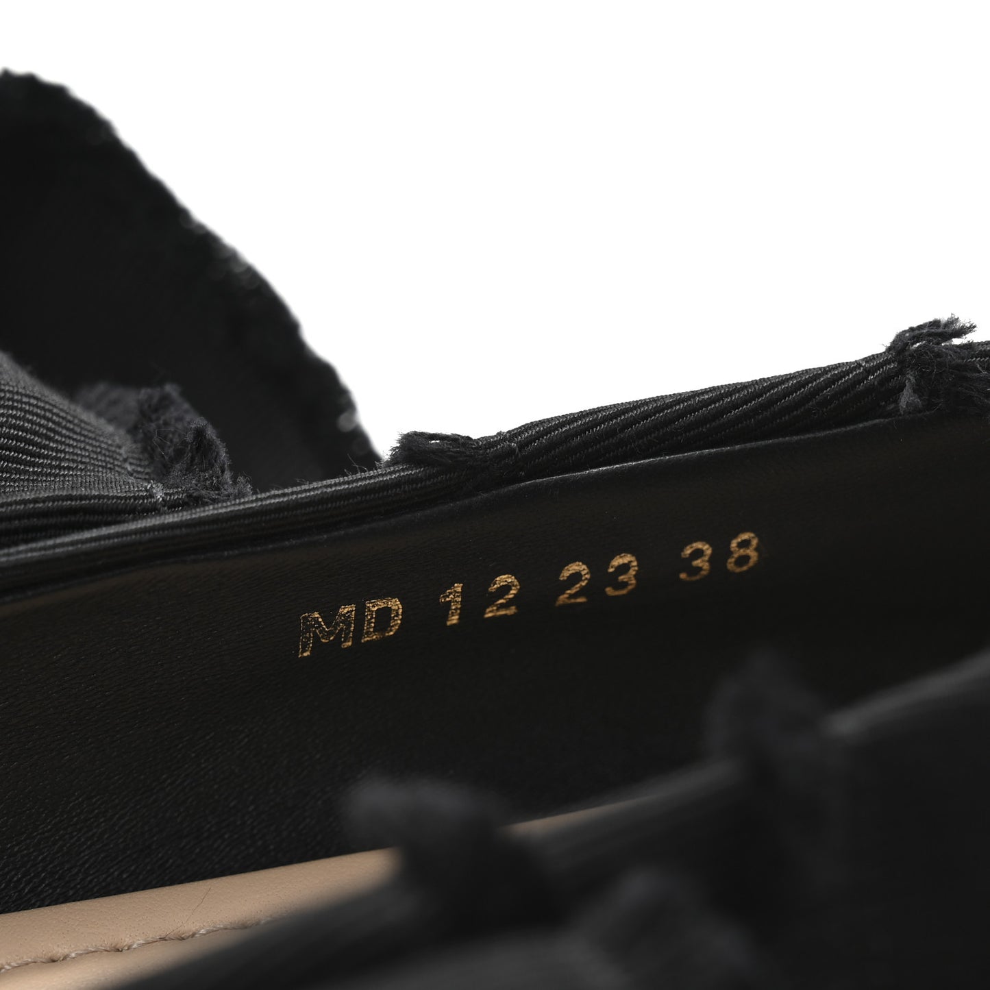 Grosgrain Fringe Songe Ballet Flats 38 Black