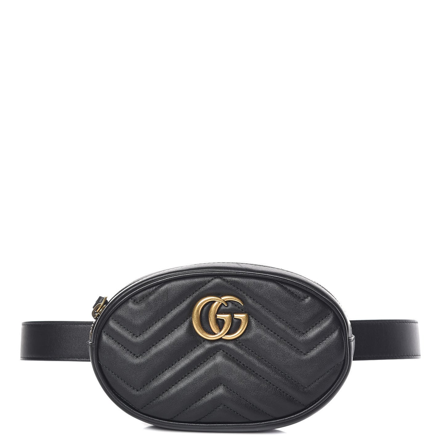 Calfskin Matelasse GG Marmont Belt Bag 75 30 Black