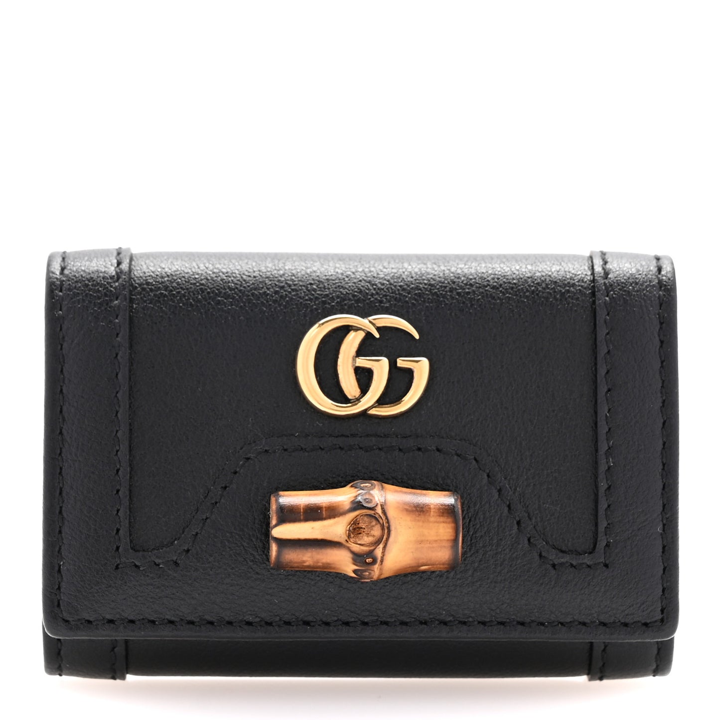 Wonka Grain Calfskin Diana 6 Key Holder Case Black