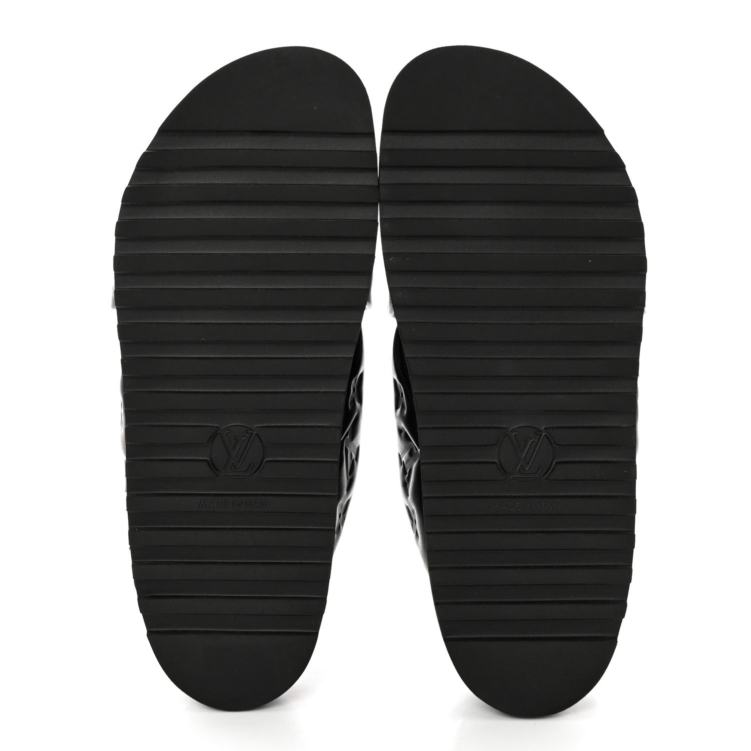 Louis Vuitton Lambskin Monogram Embossed Paseo Flat Comfort Sandals 39 Black 5 of 9