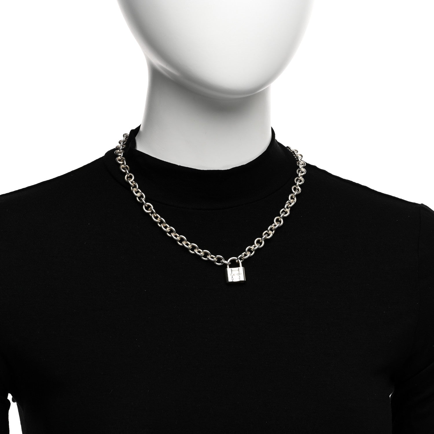 Tiffany Sterling Silver 1837 Lock Charm Necklace 2 of 4