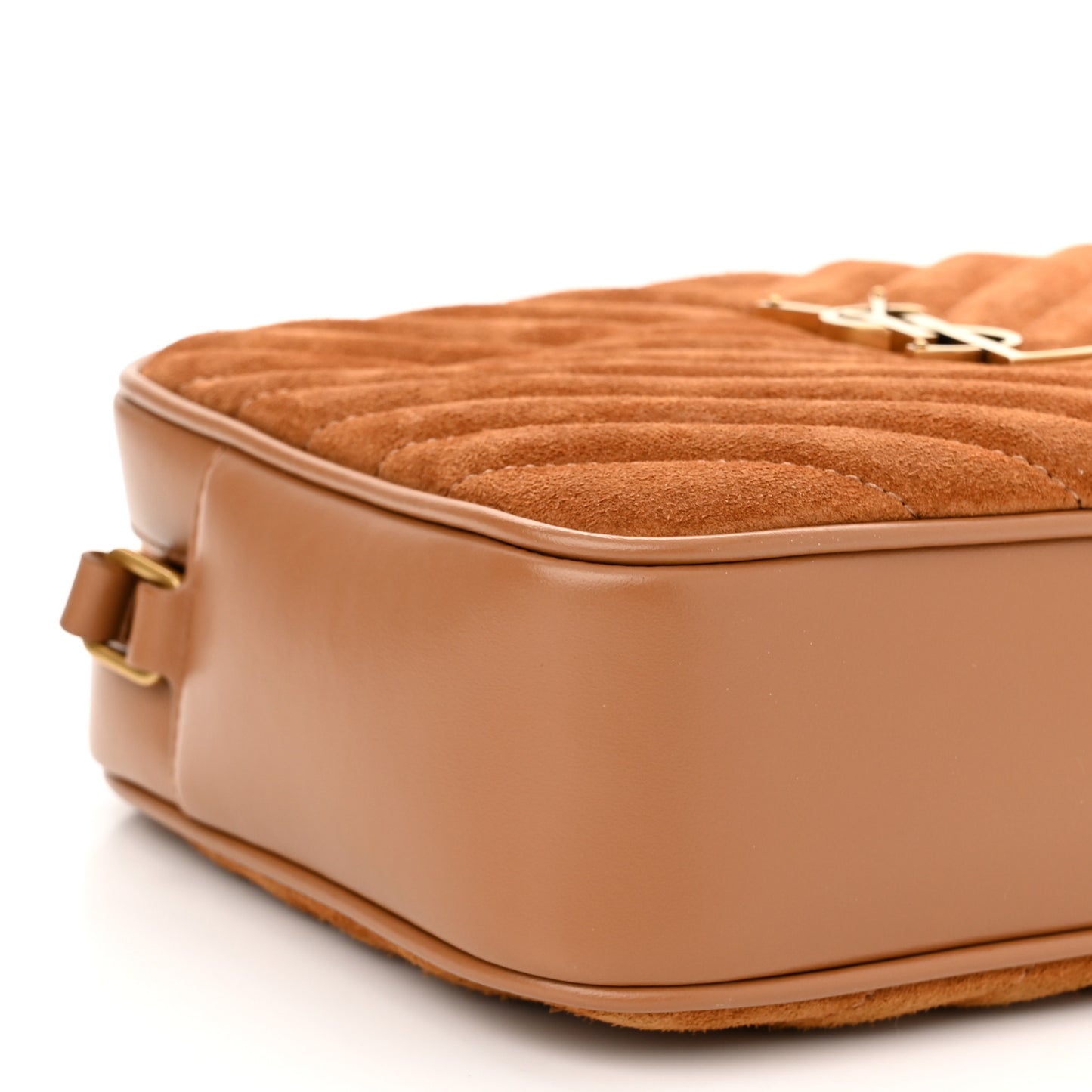 Suede Matelasse Monogram Lou Camera Bag Cinnamon