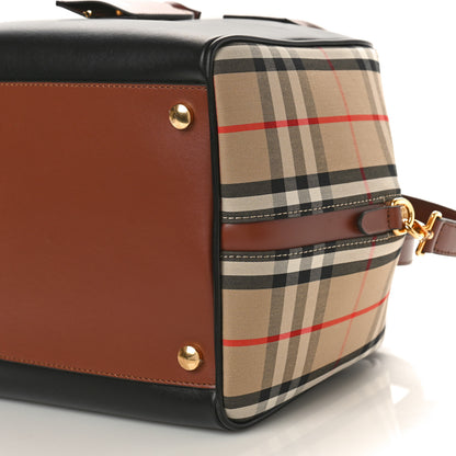 Burberry Smooth Calfskin Small Cube Bowling Bag Black Archive Beige 9 of 9