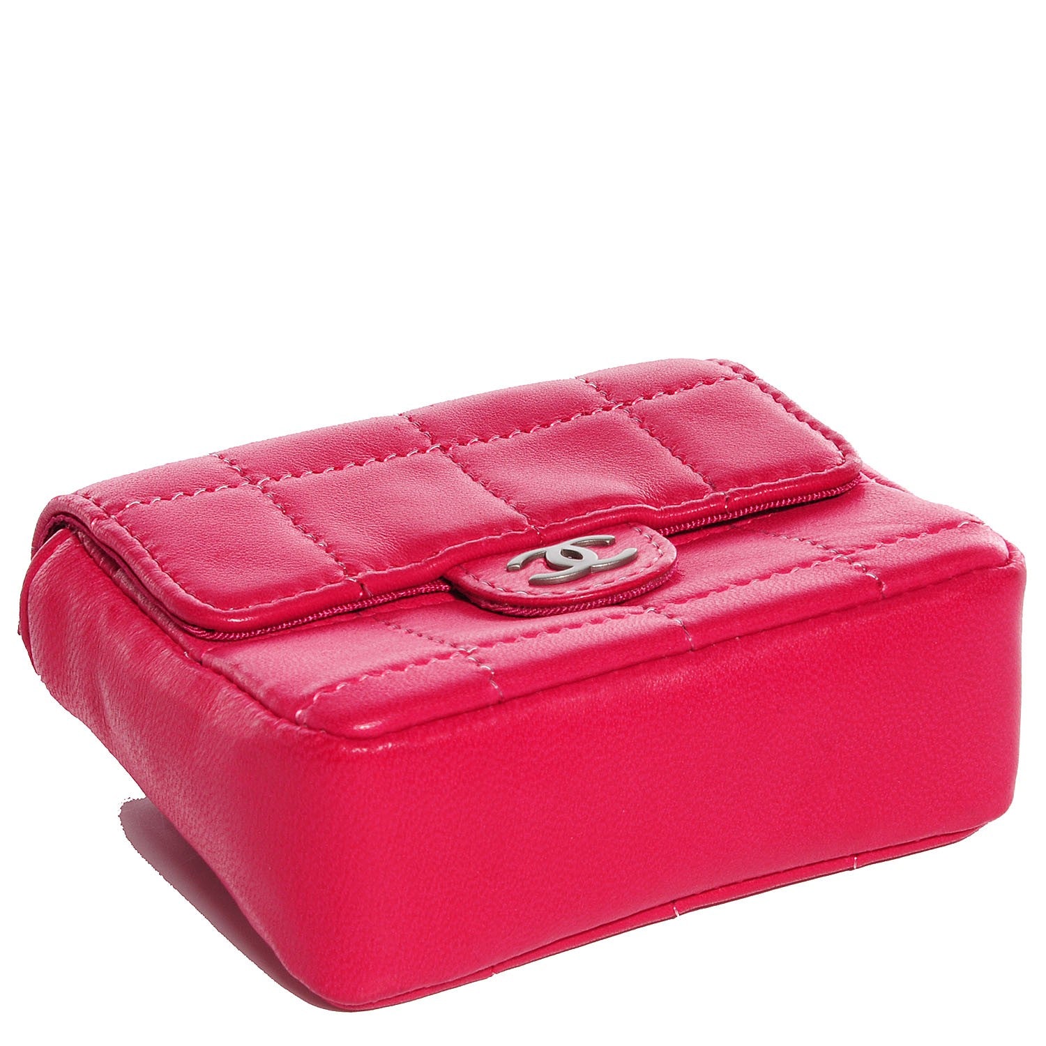 Chanel Lambskin Square Stitched Convertible Micro Flap Pink 6 of 12
