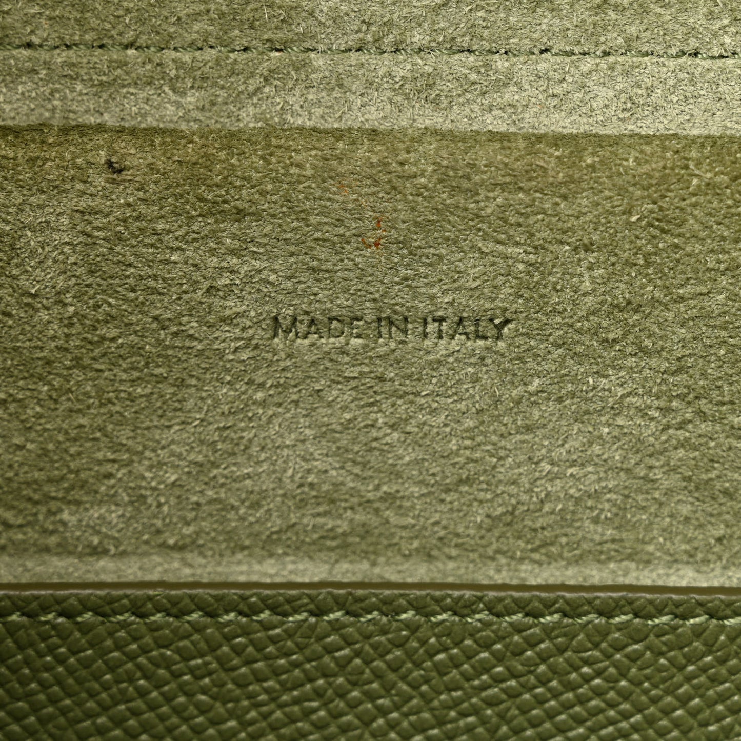 Grained Calfskin Micro Belt Bag Army Green