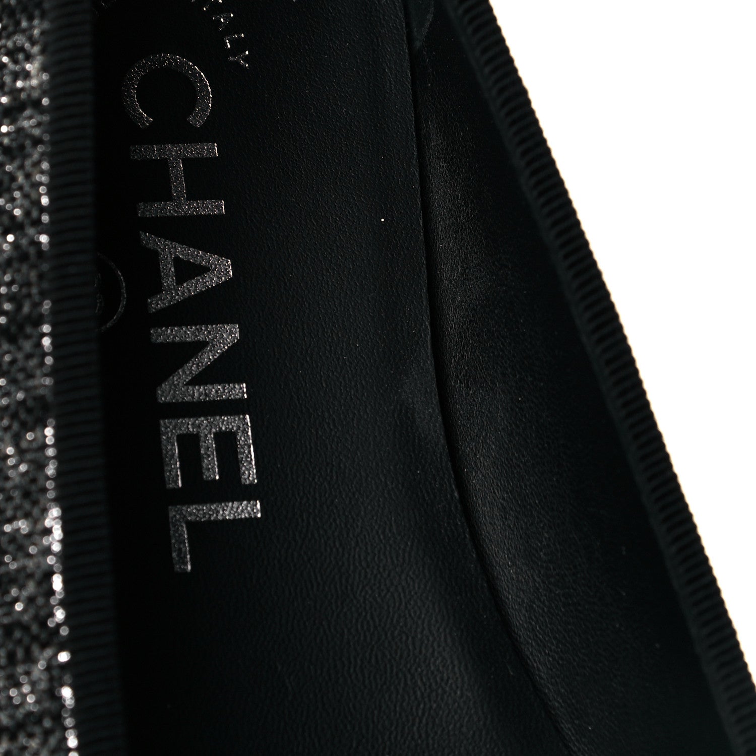 Chanel Suede Kidskin Grosgrain CC Cap Toe Ballerina Flats 36.5 Silver Black 9 of 10