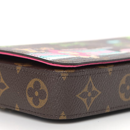Louis Vuitton Monogram 2021 Christmas Animation Hollywood Pochette Felicie Chain Wallet Fuchsia 7 of 8