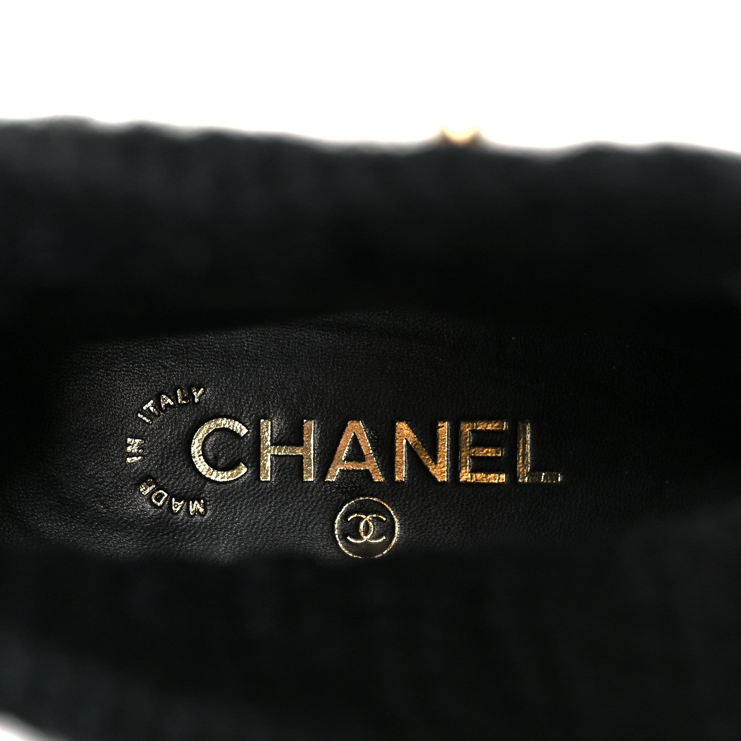 Chanel Calfskin Knit CC Short Boots 38 Black 9 of 10