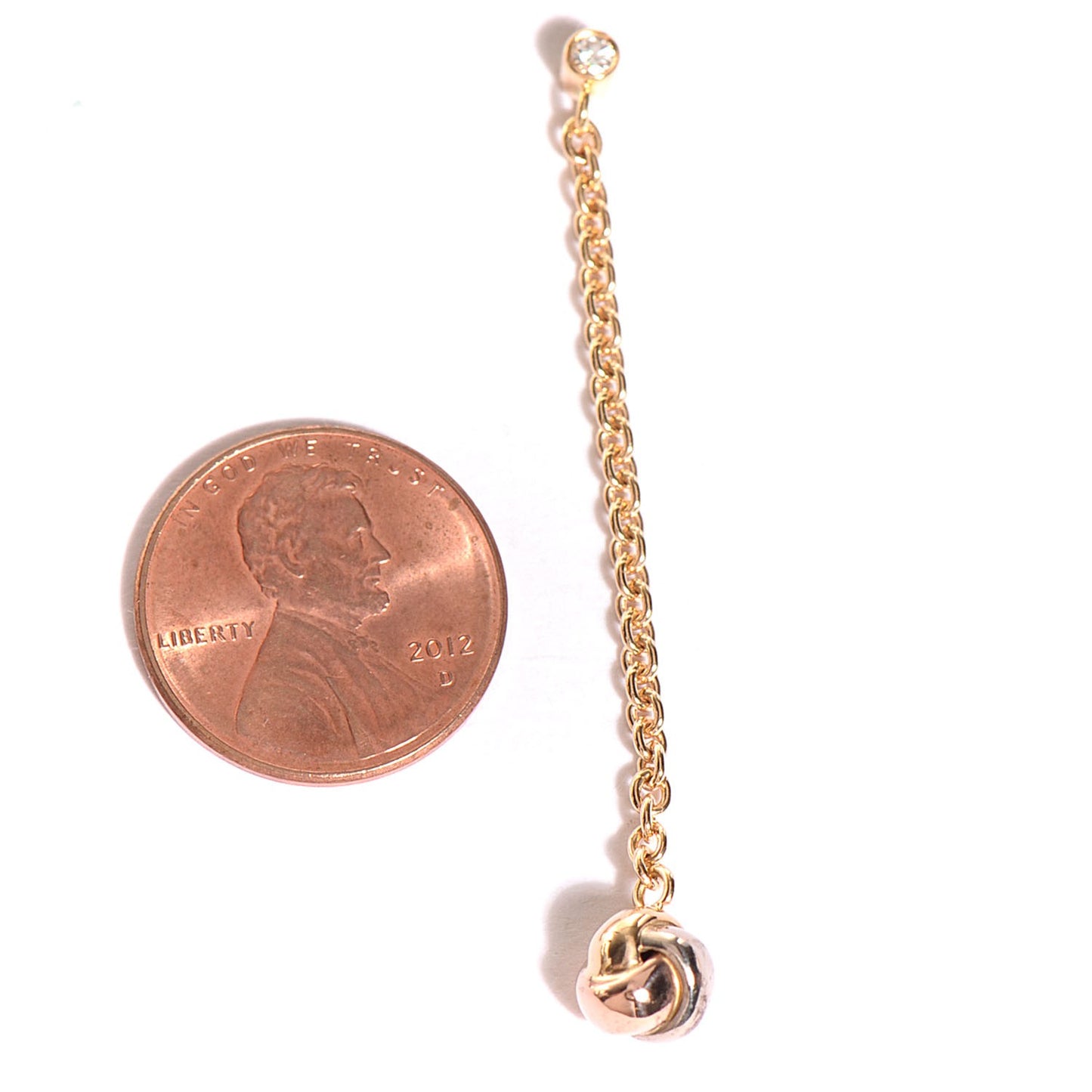 18K Pink Yellow White Gold Baby Trinity Drop Earrings