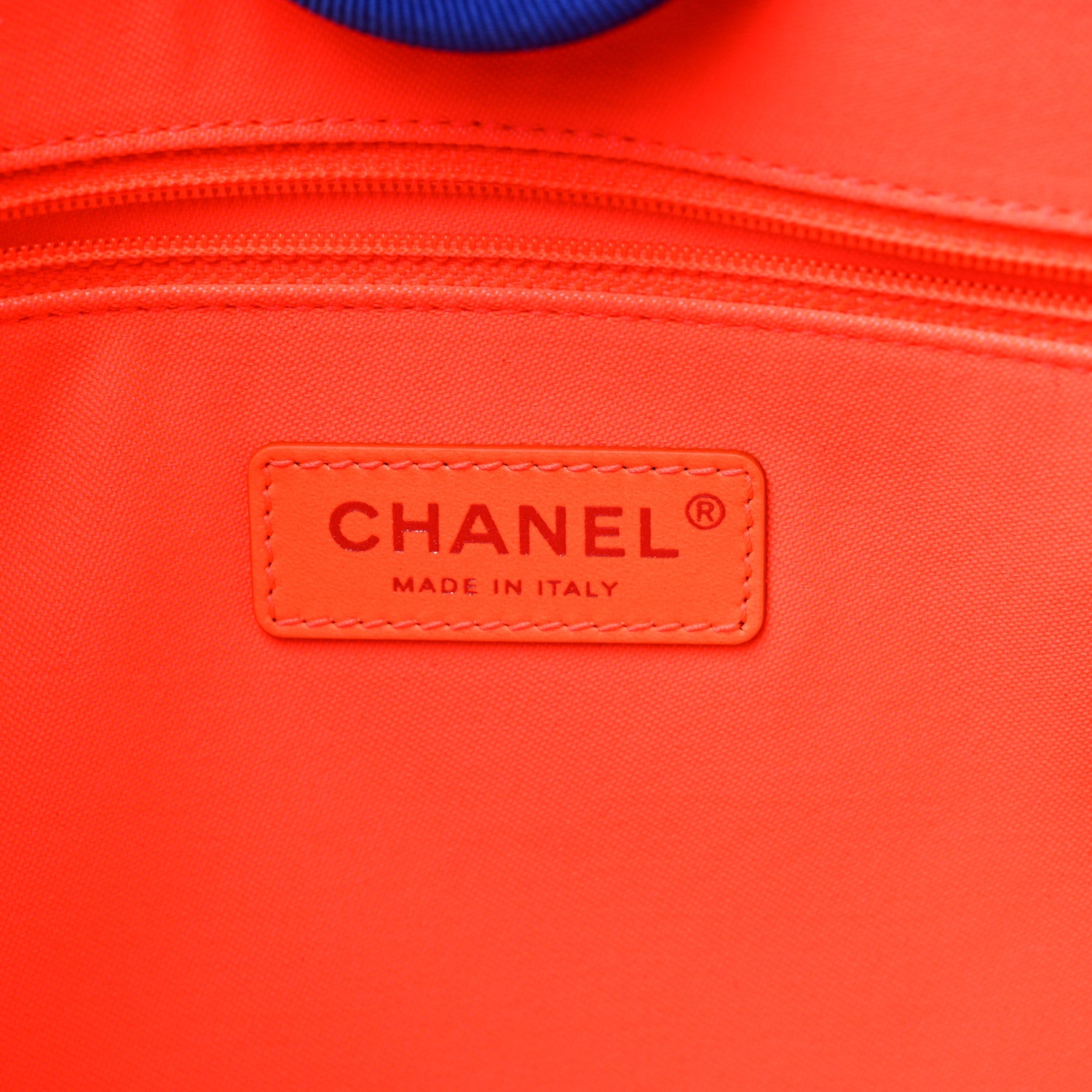 Chanel Mixed Fibers Small Deauville Tote Blue Orange 6 of 9