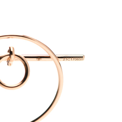 Hermes 18K Rose Gold PM Loop Earrings 4 of 7