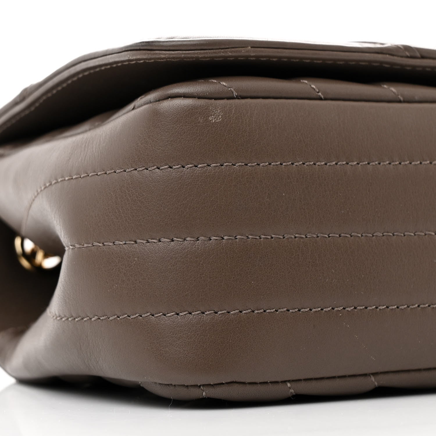 Chanel Calfskin Chevron Quilted Mini Statement Flap Khaki 9 of 12