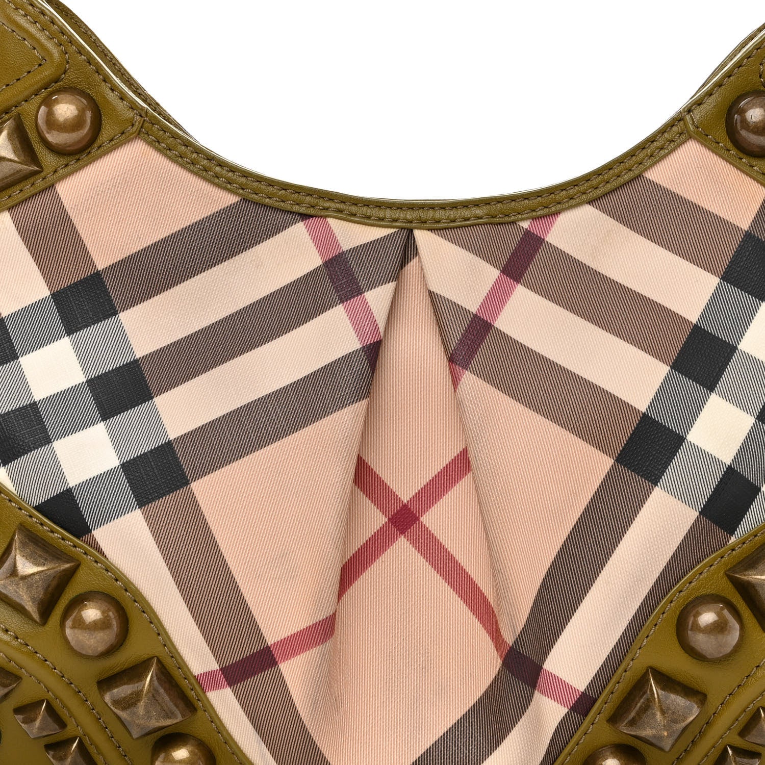 Burberry Nova Check Mega Stud Medium Alverton Hobo Green 7 of 14