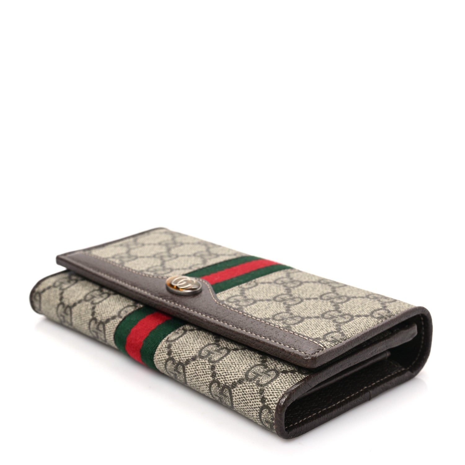 Gucci GG Supreme Monogram Web Ophidia Wallet On Chain Brown 7 of 7