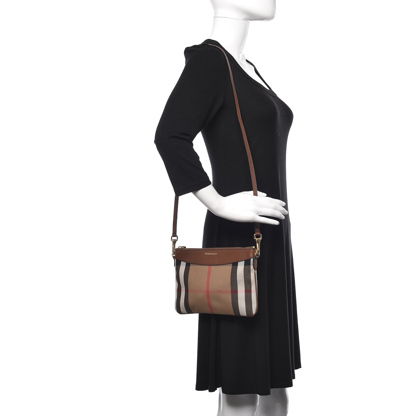 House Check Derby Peyton Crossbody Clutch Bag Tan