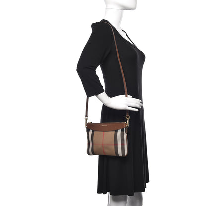 Burberry House Check Derby Peyton Crossbody Clutch Bag Tan 2 of 11