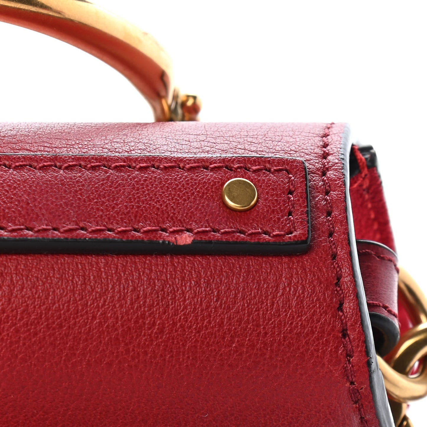 Calfskin Suede Small Nile Bracelet Bag Intense Red