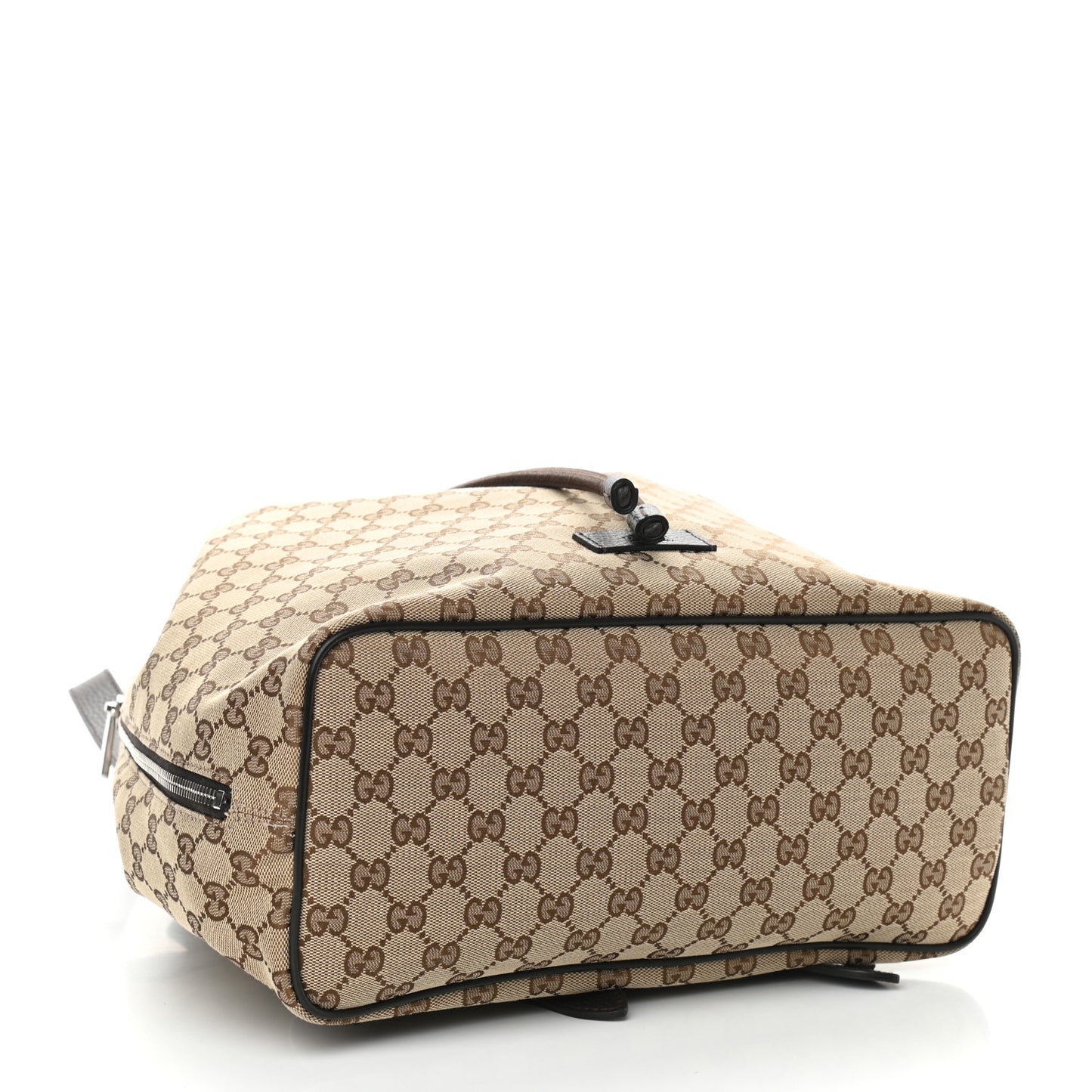 Monogram Dollar Calfskin O Drawstring Backpack Beige Ebony Testa di Moro Dark Chocolate