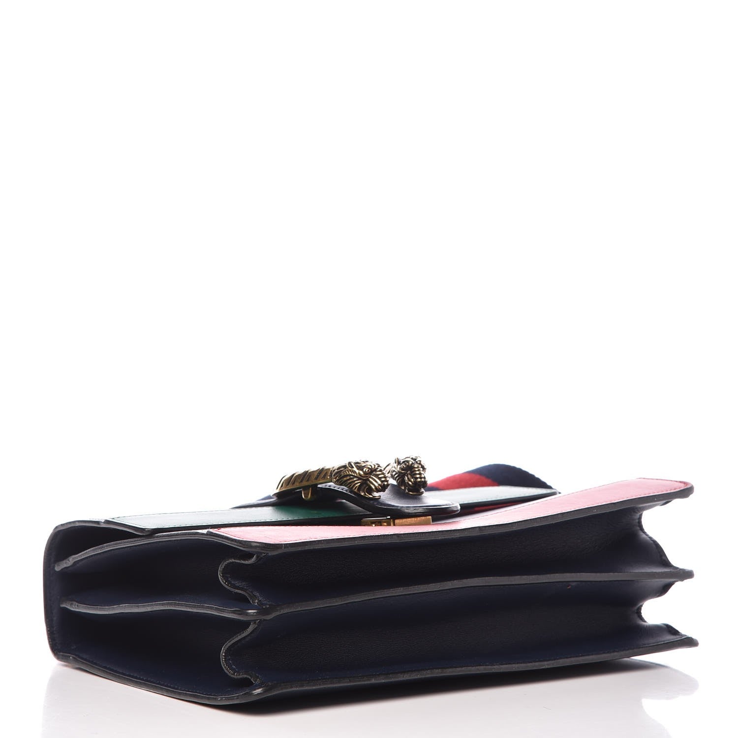 Gucci Moon Calfskin Bamboo Web Medium Dionysus Top Handle Bag Blue Emerald Hibiscus Red 4 of 11