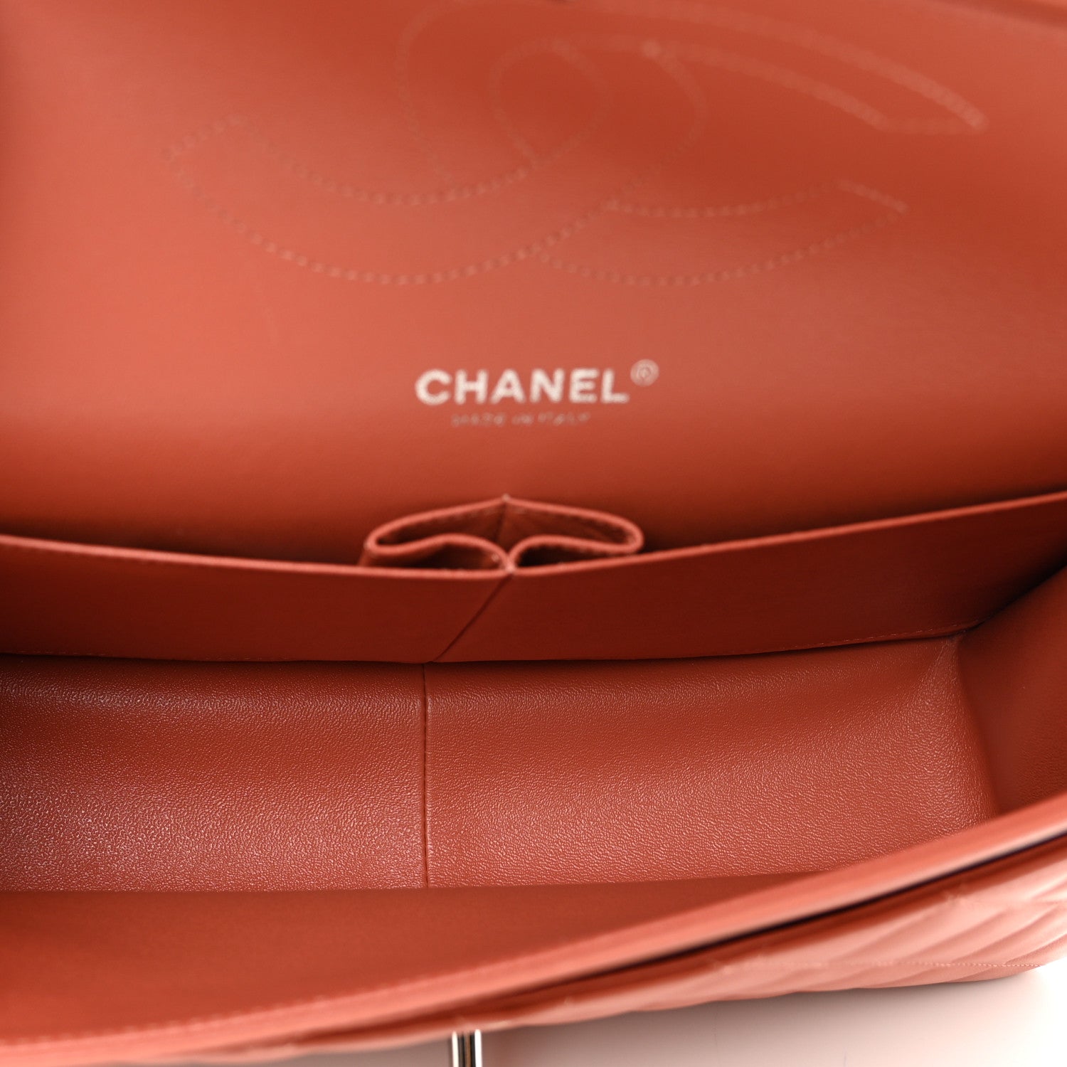 Chanel Lambskin Quilted Jumbo Double Flap Orange 6 of 12
