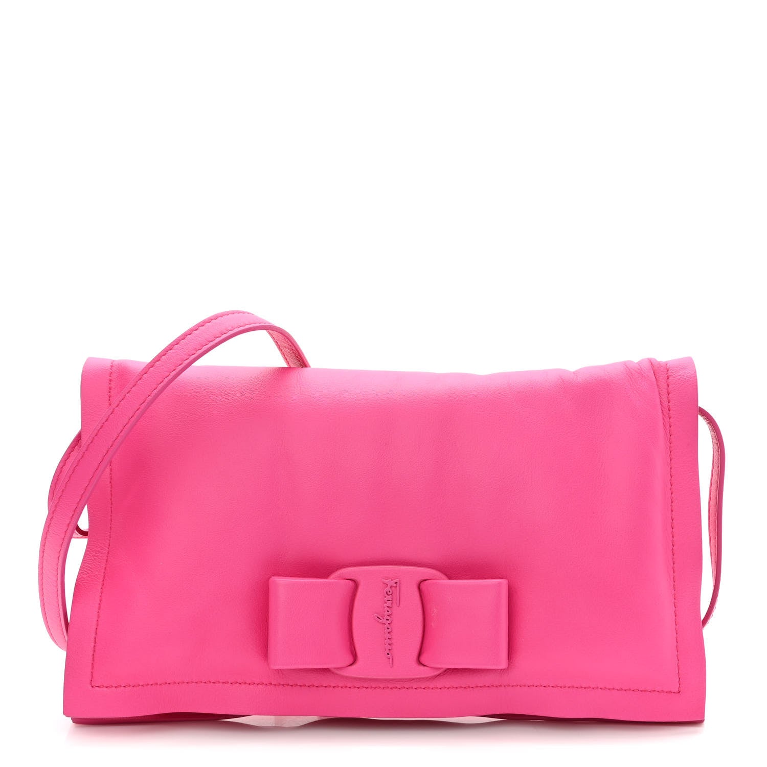 Salvatore Ferragamo Calfskin Mini Viva Bow Shoulder Bag Hot Pink 1 of 9