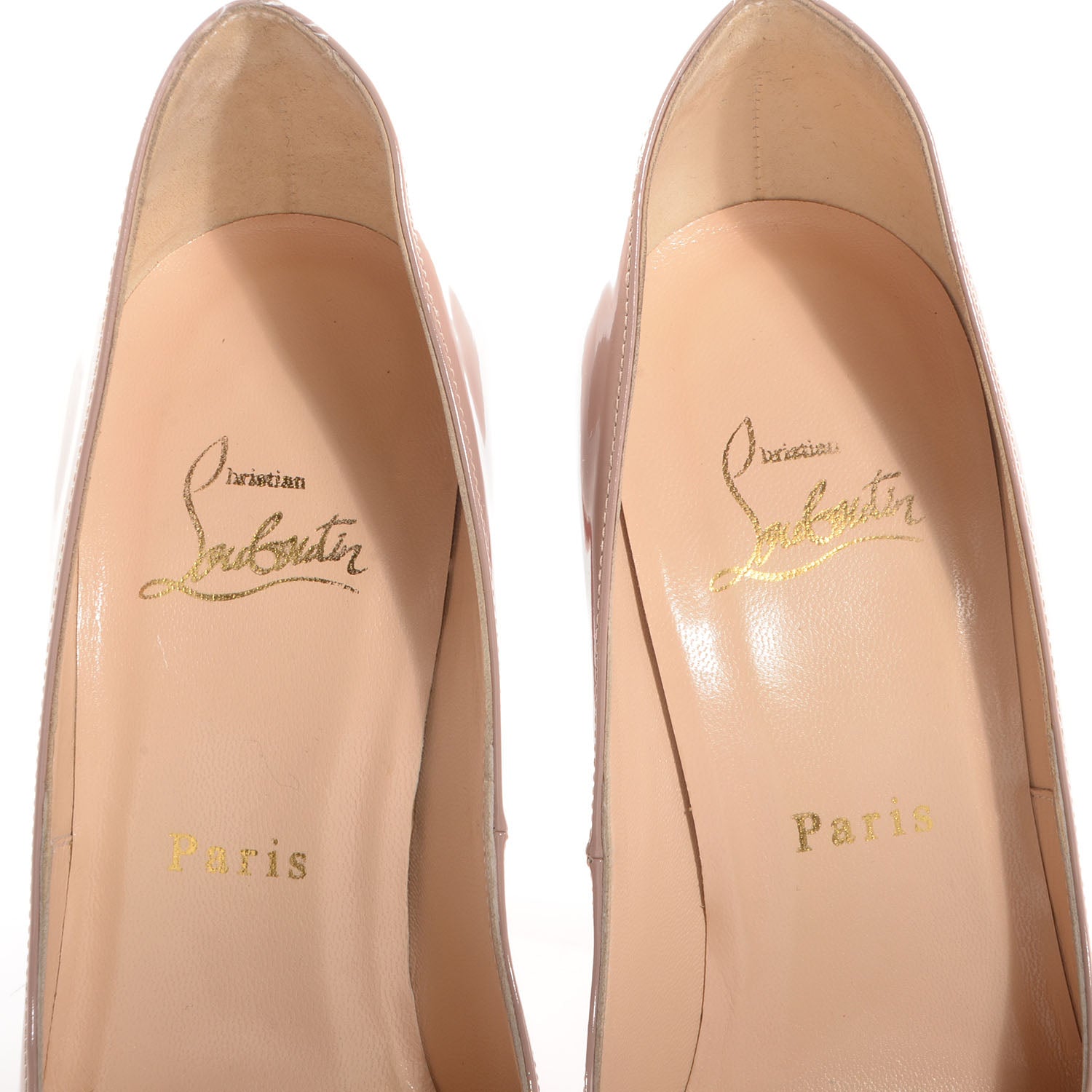 Christian Louboutin Patent Decollete 868 100mm Pumps 37.5 Nude 3 of 5