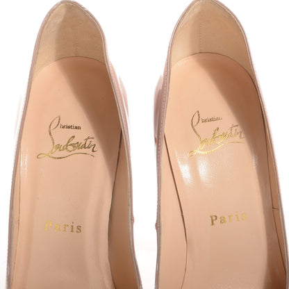Christian Louboutin Patent Decollete 868 100mm Pumps 37.5 Nude 3 of 5