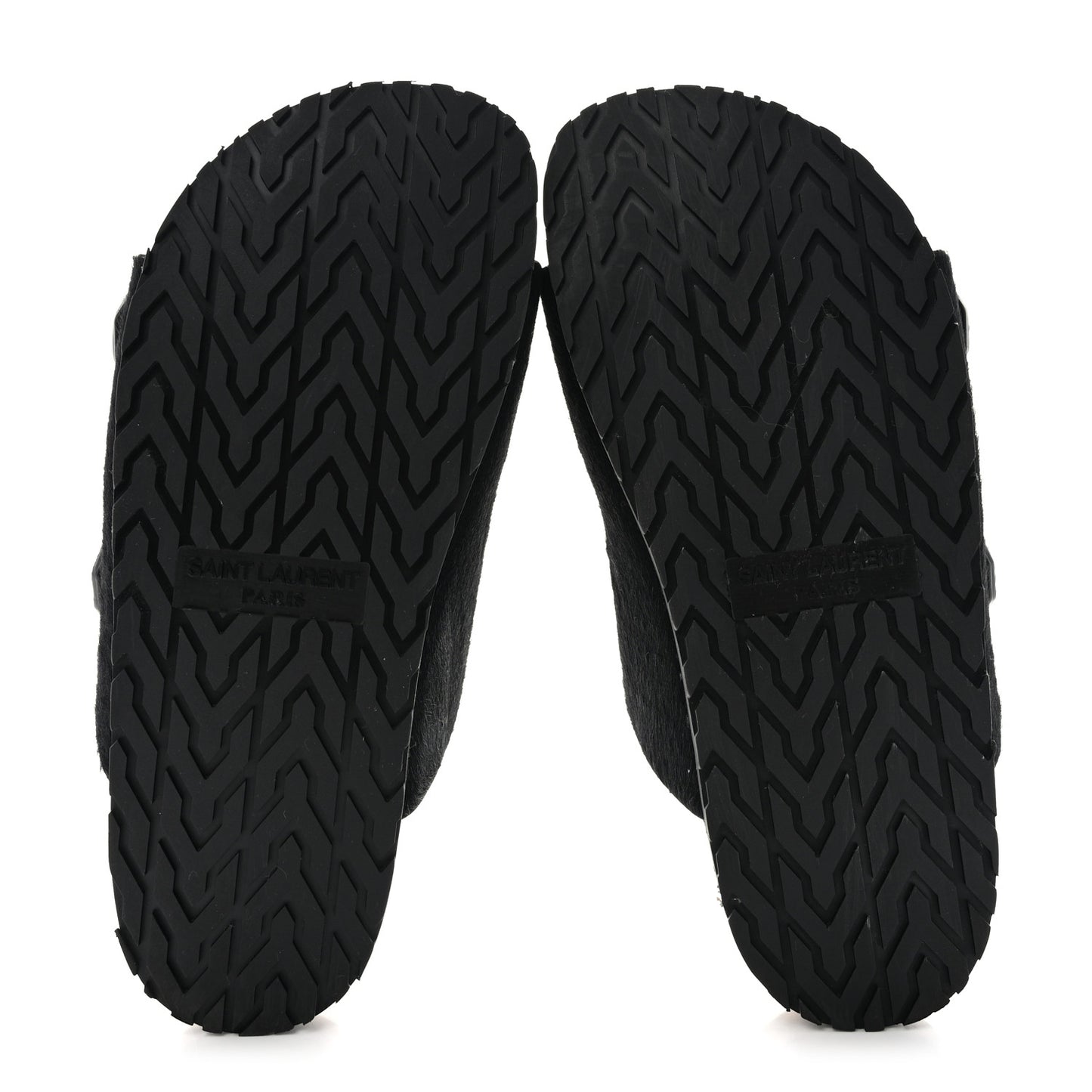 Calf Hair Jimmy Cross Slides 37 Black