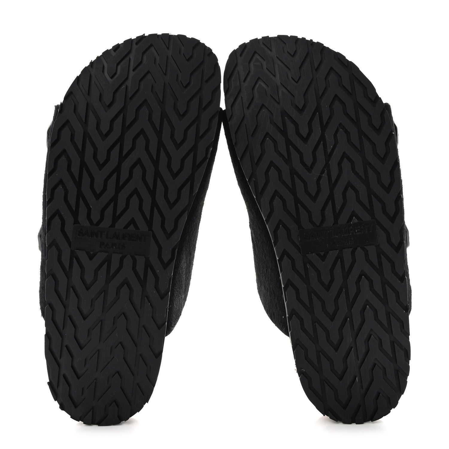 Saint Laurent Calf Hair Jimmy Cross Slides 37 Black 5 of 8