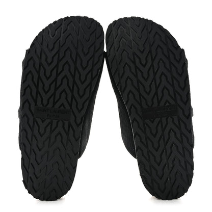 Saint Laurent Calf Hair Jimmy Cross Slides 37 Black 5 of 8