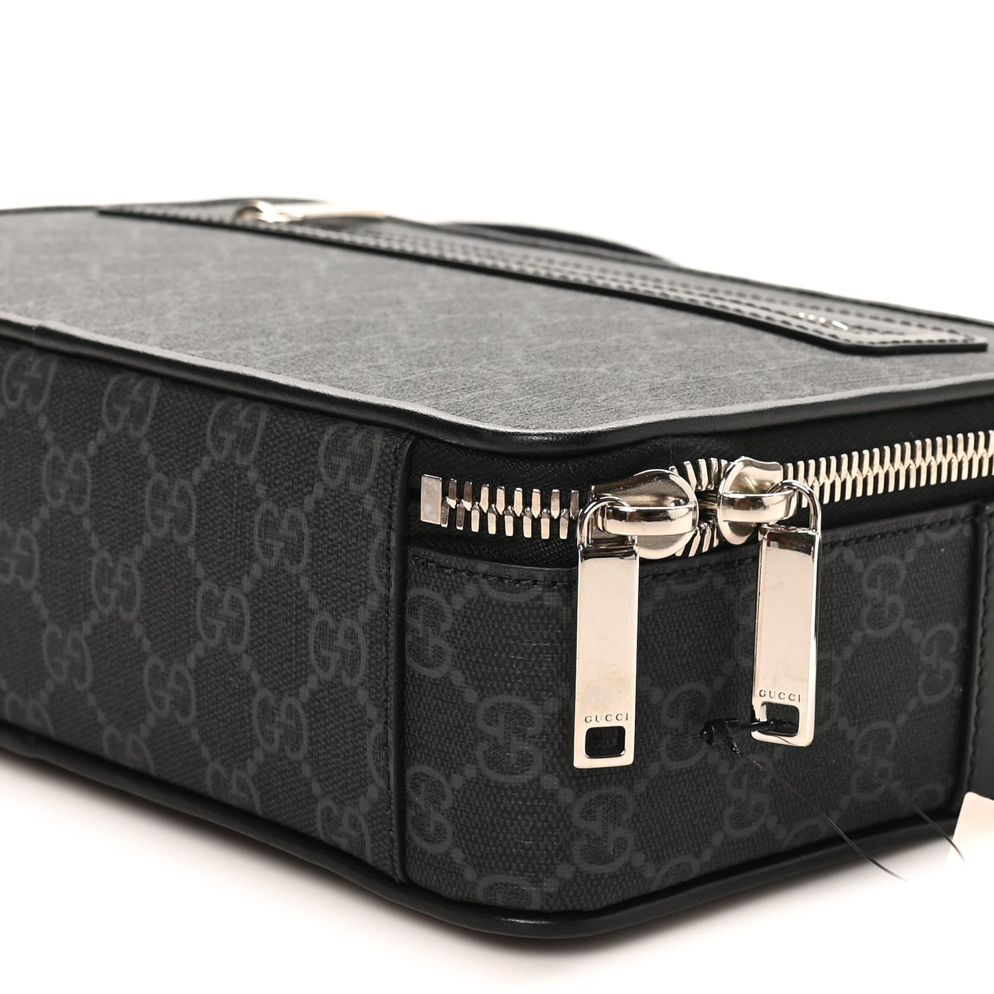 GG Supreme Monogram Web Small Shoulder Bag Black Grey