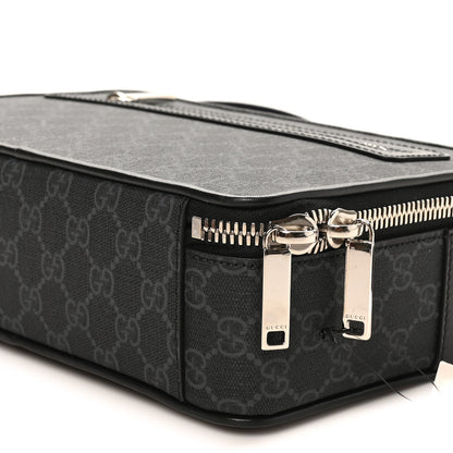 Gucci GG Supreme Monogram Web Small Shoulder Bag Black Grey 10 of 10