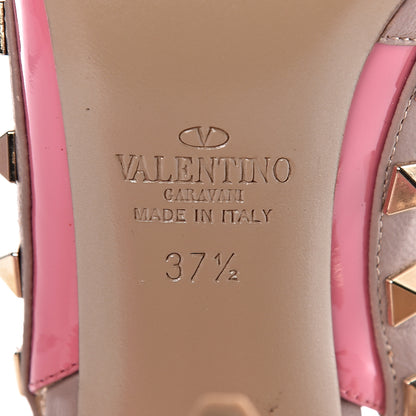 Valentino Garavani Patent Rockstud Ankle Strap Pumps 37.5 Pink Poudre 11 of 12