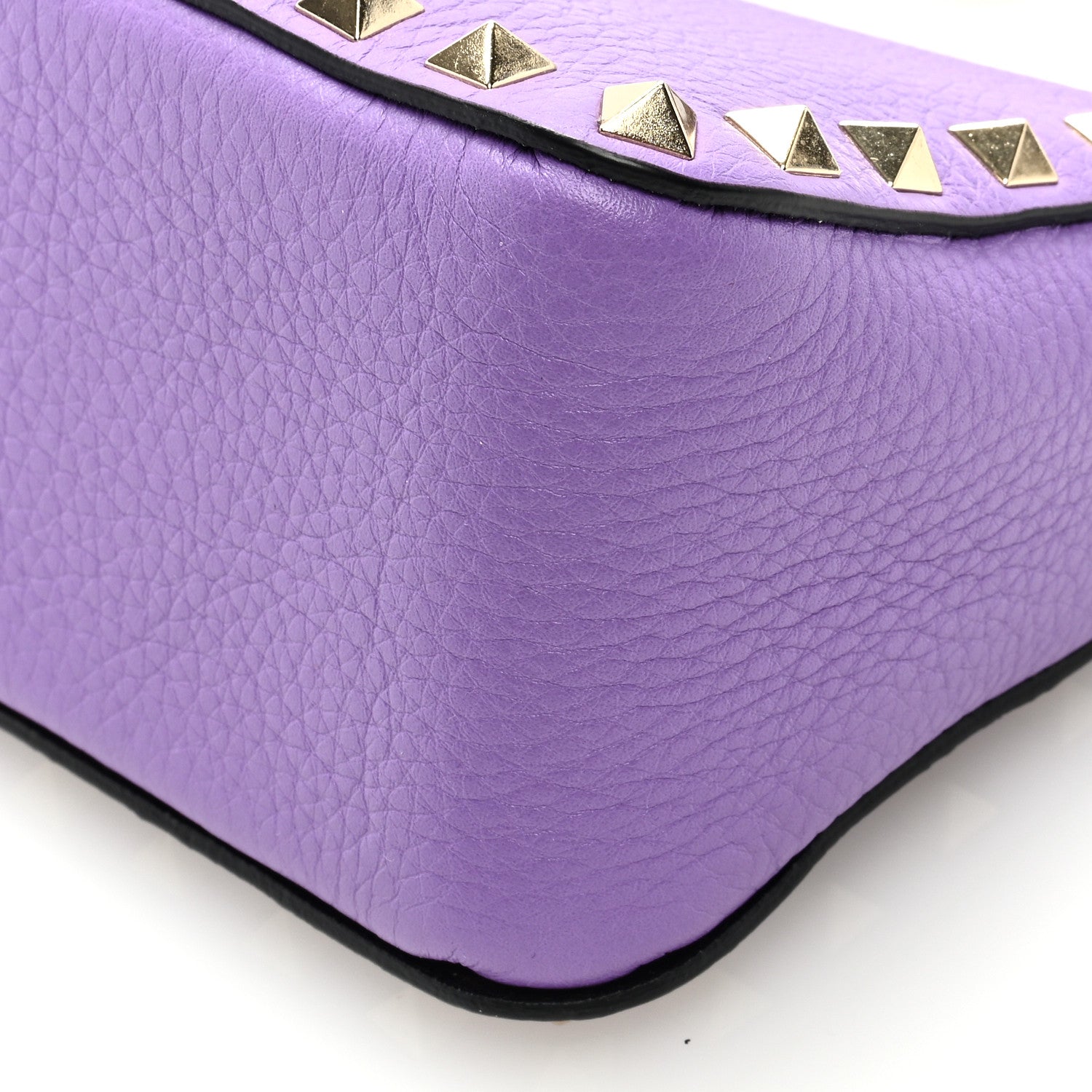 Valentino Garavani Pebbled Calfskin Small Rockstud Flip Lock Shoulder Bag Glicine 8 of 8