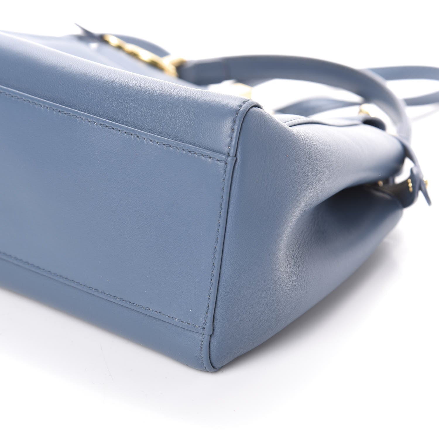Fendi Nappa Mini Peekaboo Iconic Satchel Blue 10 of 10