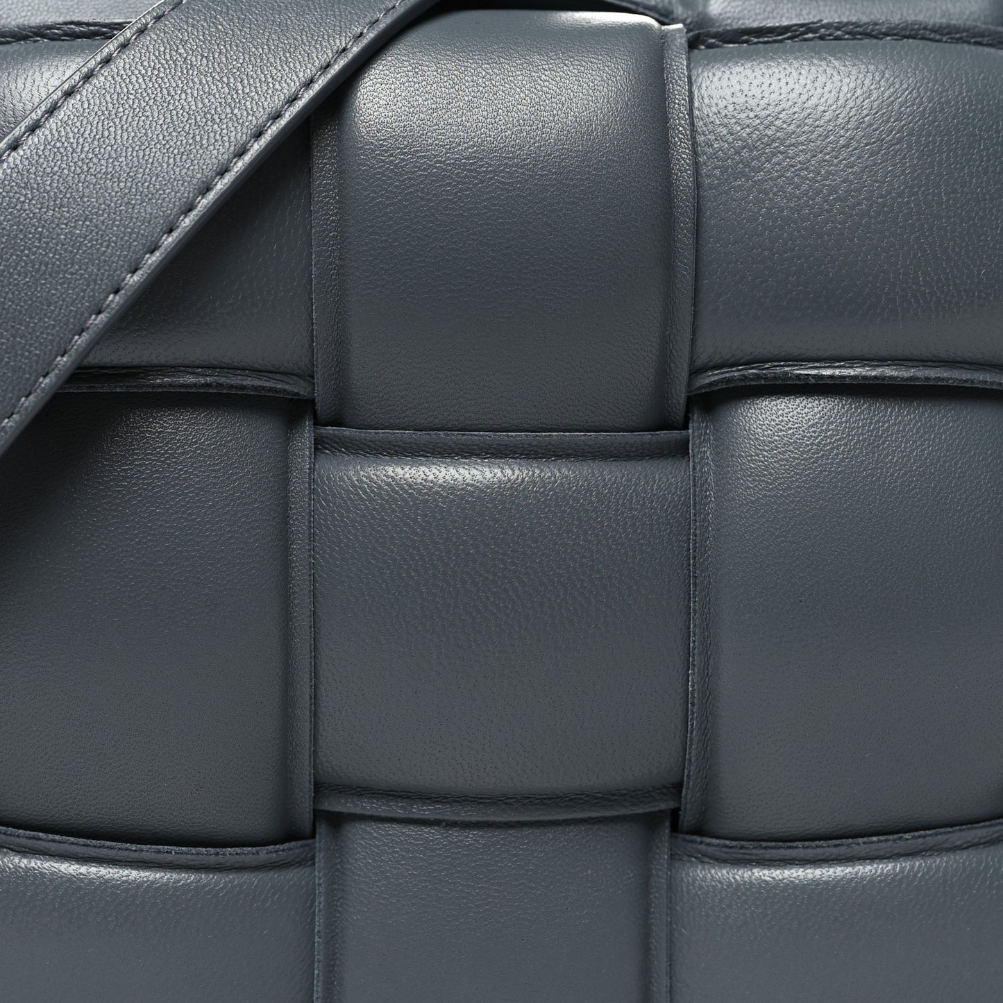 Nappa Maxi Intreccio Padded Cassette Crossbody Bag Thunder