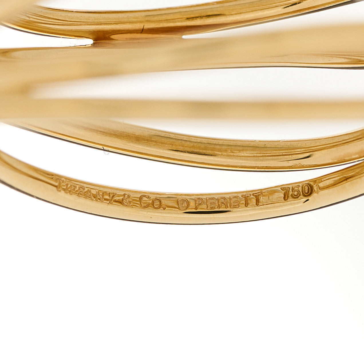 Tiffany 18K Yellow Gold Elsa Peretti 5 Row Wave Ring 51 5.75 3 of 3