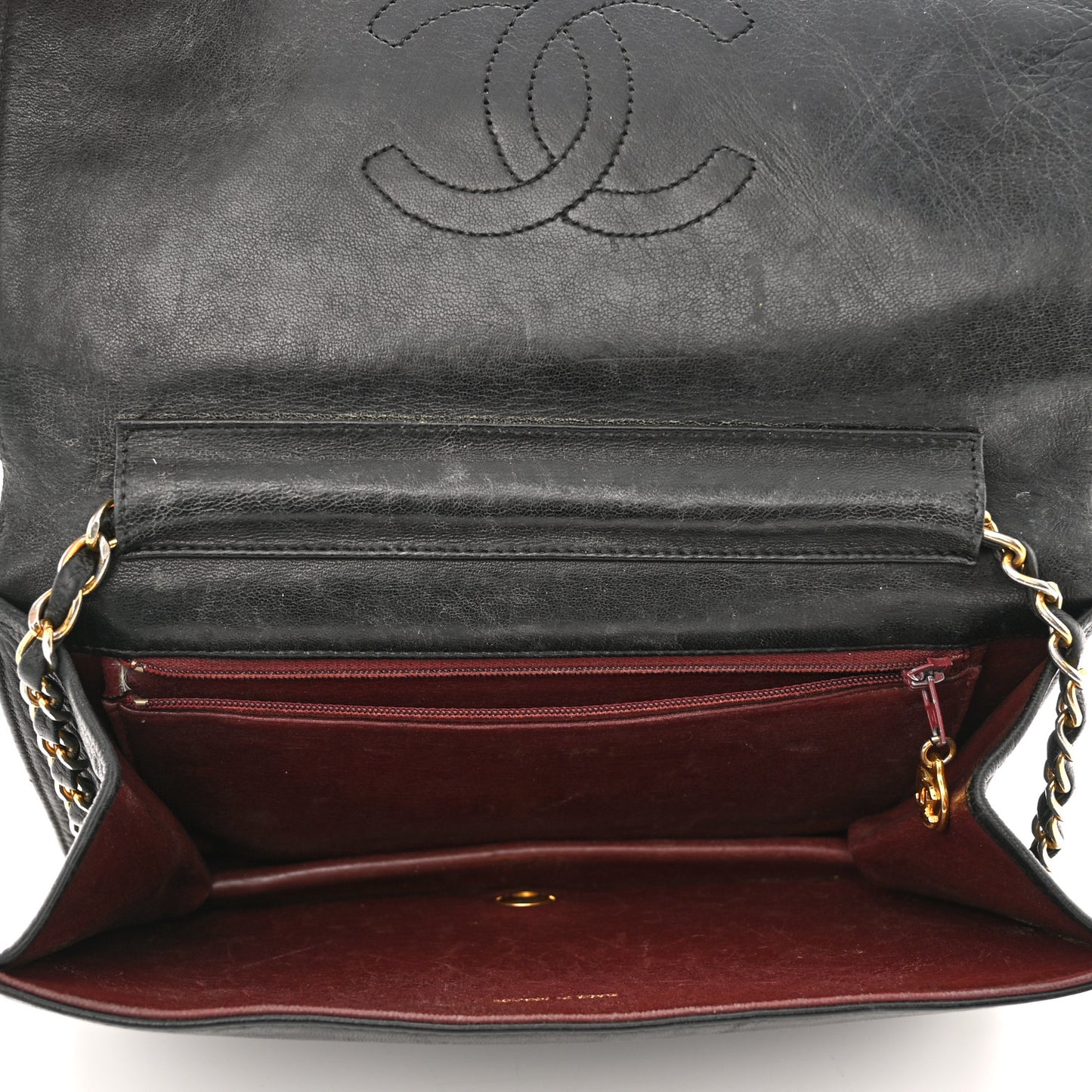 Lambskin Quilted Small Single Flap Bag Black
