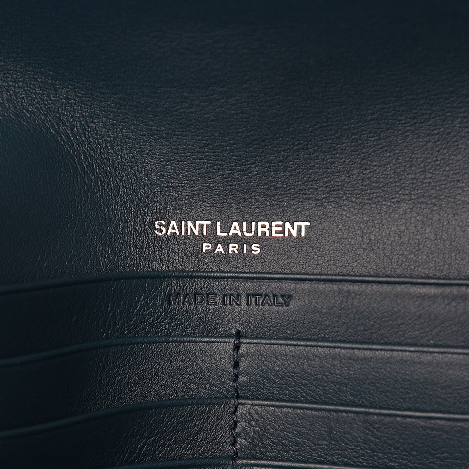 Saint Laurent Calfskin Monogram Large Flap Wallet Dark Turquoise 7 of 9
