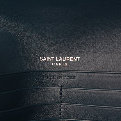 Saint Laurent Calfskin Monogram Large Flap Wallet Dark Turquoise 7 of 9