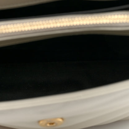 Saint Laurent Calfskin Y Quilted Monogram Small Loulou Chain Satchel Crema Soft 5 of 9
