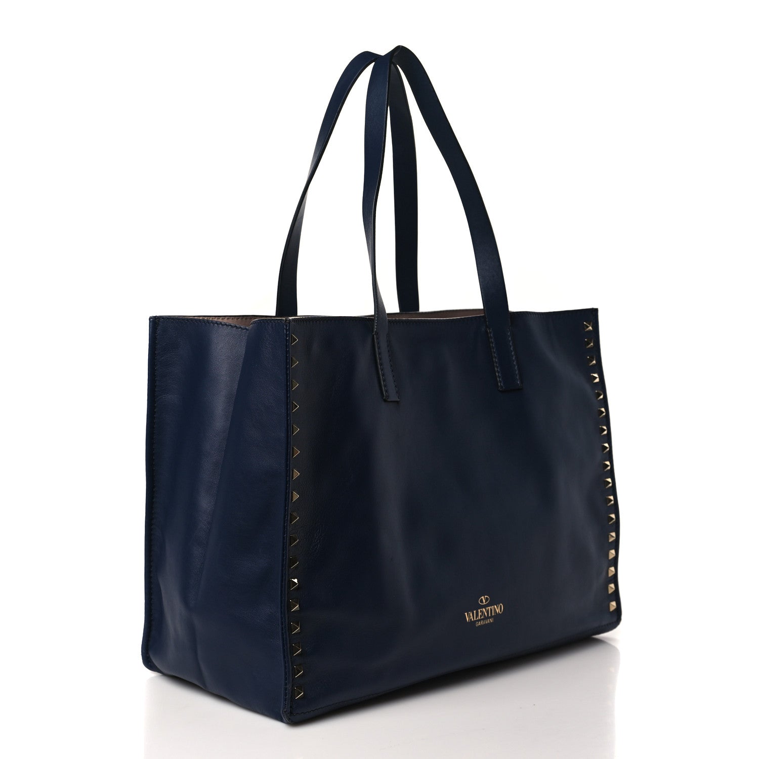 Valentino Garavani Nappa Medium Rockstud Soft Tote Marine 2 of 7