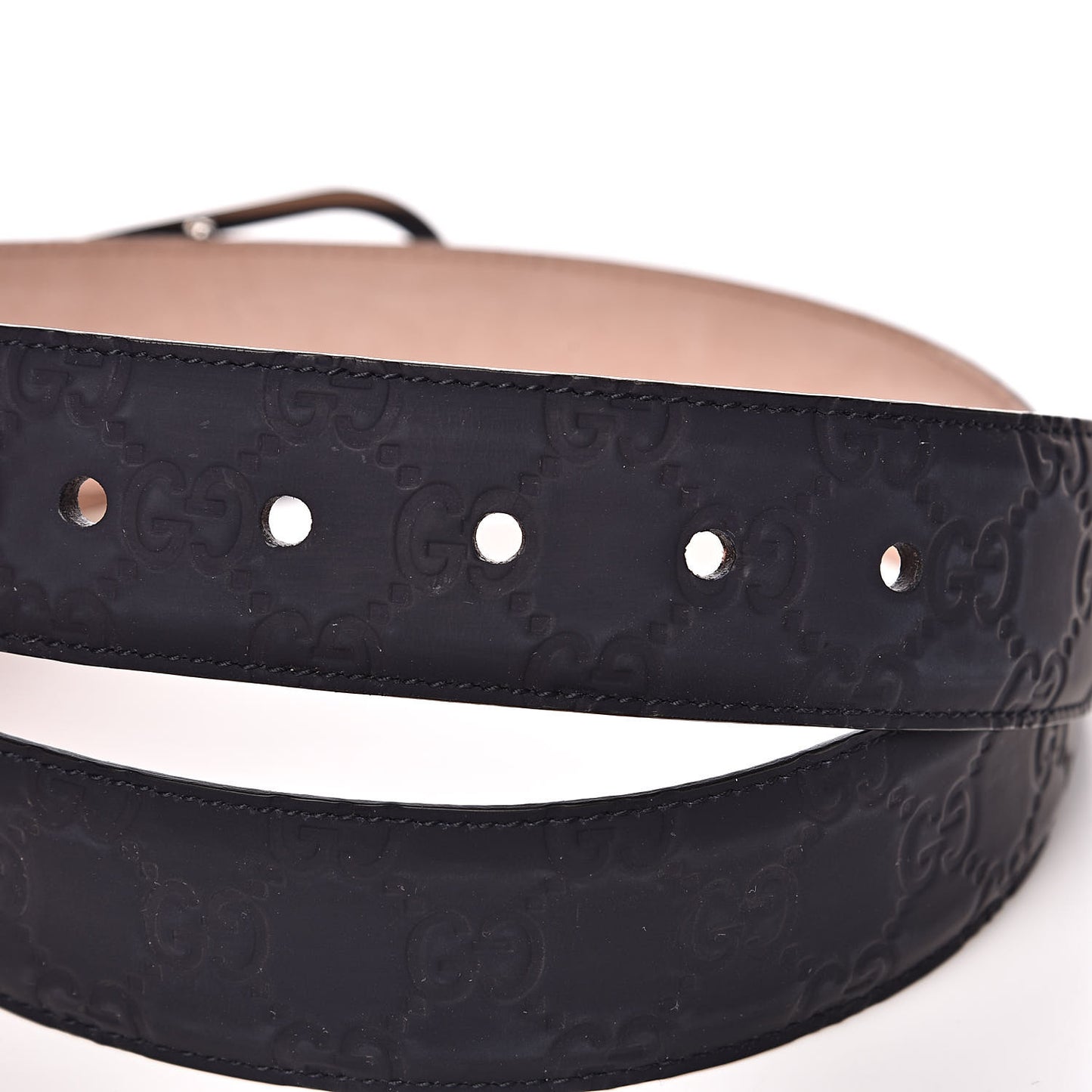 Rubber Guccissima Belt 85 34 Navy
