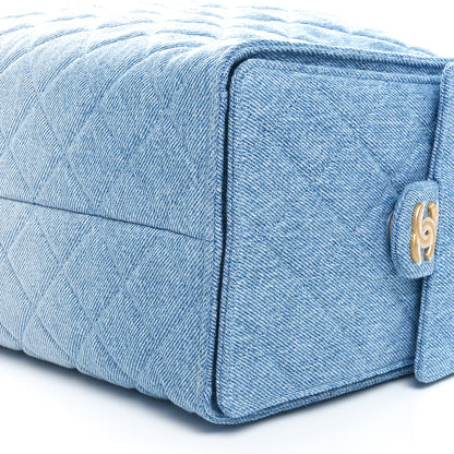 Chanel Washed Denim Quilted Medium Chanel 25 Handbag Blue 11 of 12