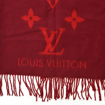 Louis Vuitton Cashmere Monogram Reykjavik Scarf Cherry 3 of 4