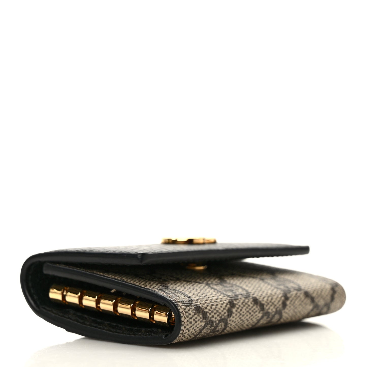 Dollar Calfskin GG Supreme Monogram GG Marmont 6 Key Holder Case Black Beige Ebony