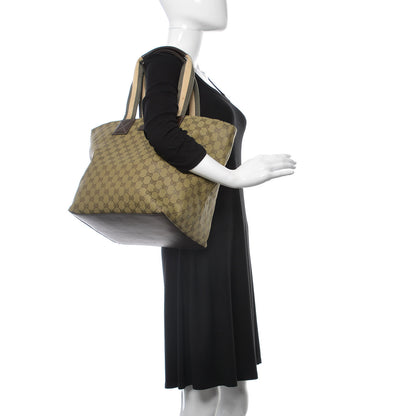 Gucci GG Monogram Large Web Handle Bucket Tote Brown 2 of 12