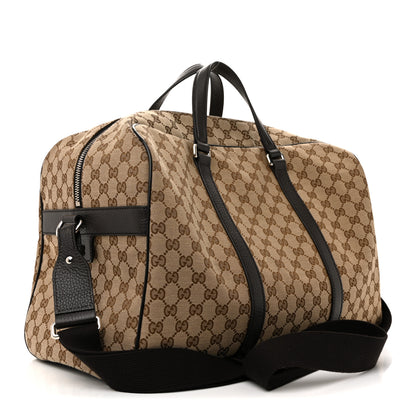 Gucci Monogram Dollar Calfskin Boston Duffle Bag Beige Ebony Testa di Moro Marrone Scuro 2 of 11