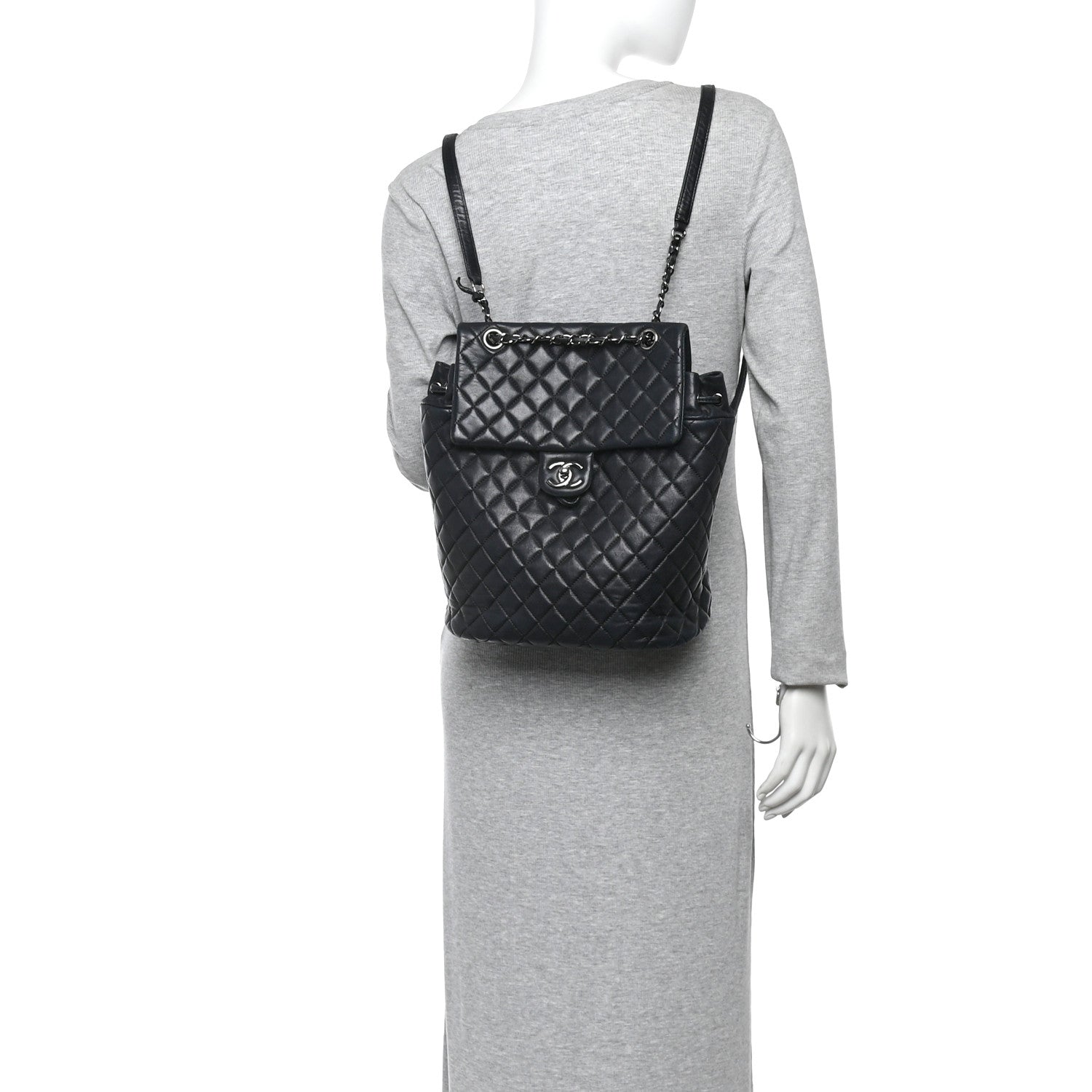 Chanel Calfskin Quilted Small Urban Spirit Backpack Black 2 of 12